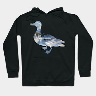 Winter duck watercolor Hoodie